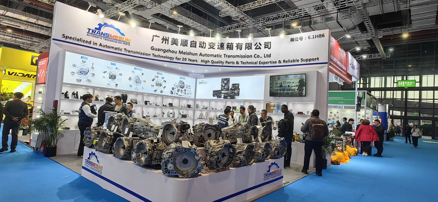The TRANSMESUN booth at Automechanika Shanghai with full transmission line-up